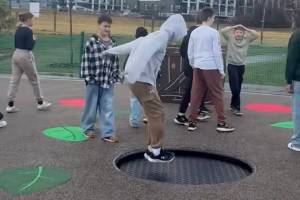 Students from HS Grenda Middle School got the chance to play on the new Swalwell Park playground in Lake Country on Thursday, Mar. 5. (District on Lake Country YouTube Short)